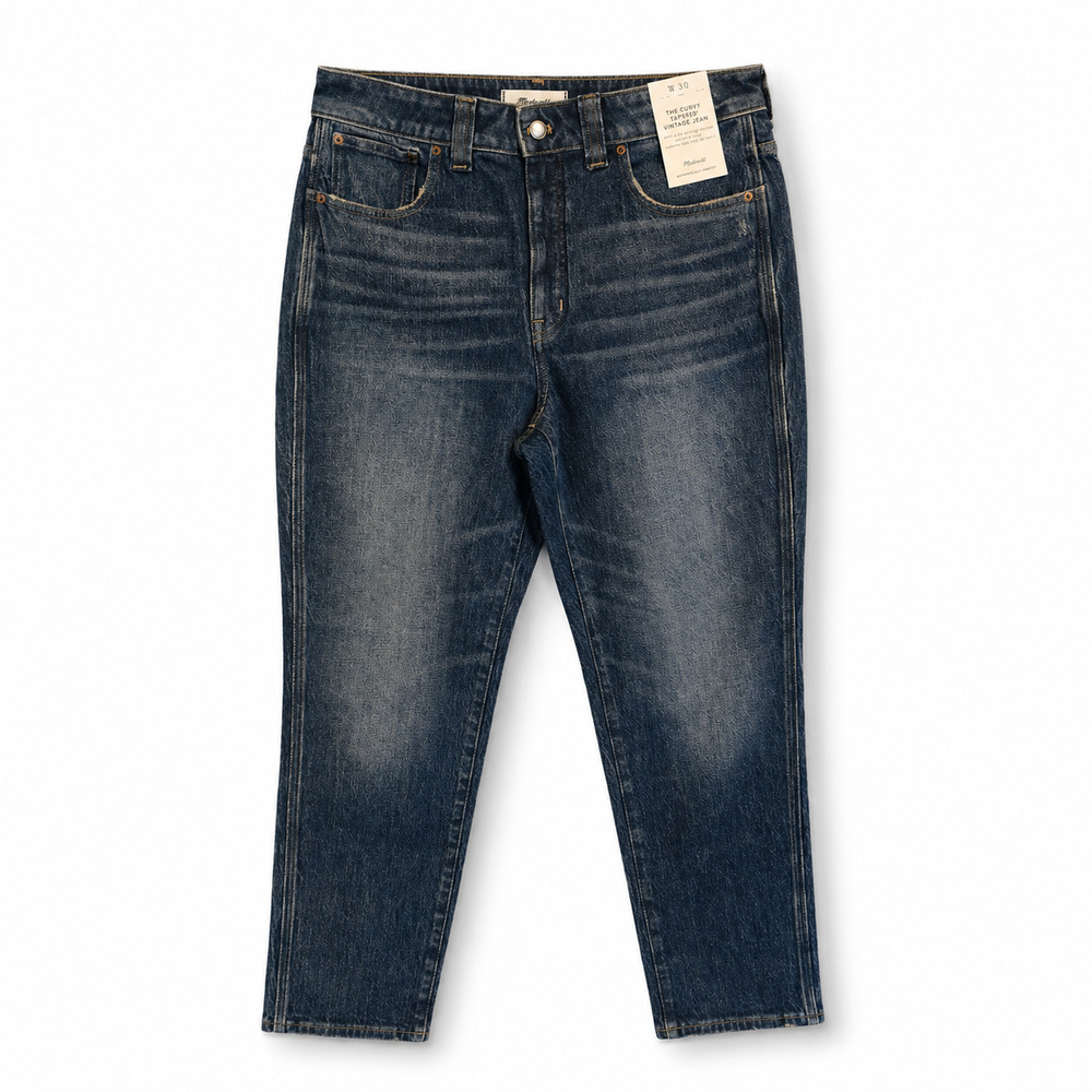 Madewell Jeans Womens 30 Blue Curvy Perfect Vintage Distressed High Rise NWT
